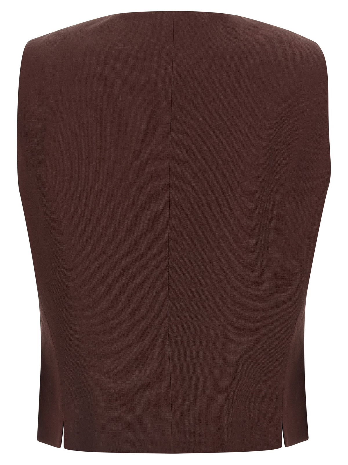 Alberto Biani Viscose and Linen Vest Brown, view 2