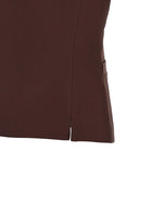 Alberto Biani Viscose and Linen Vest Brown, view 4