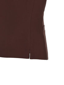 Alberto Biani Viscose and Linen Vest Brown