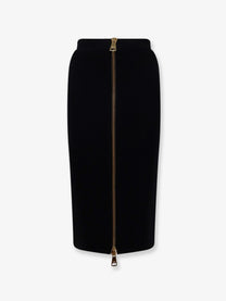 Elisabetta Franchi Women's Viscose and Nylon Skirt Black