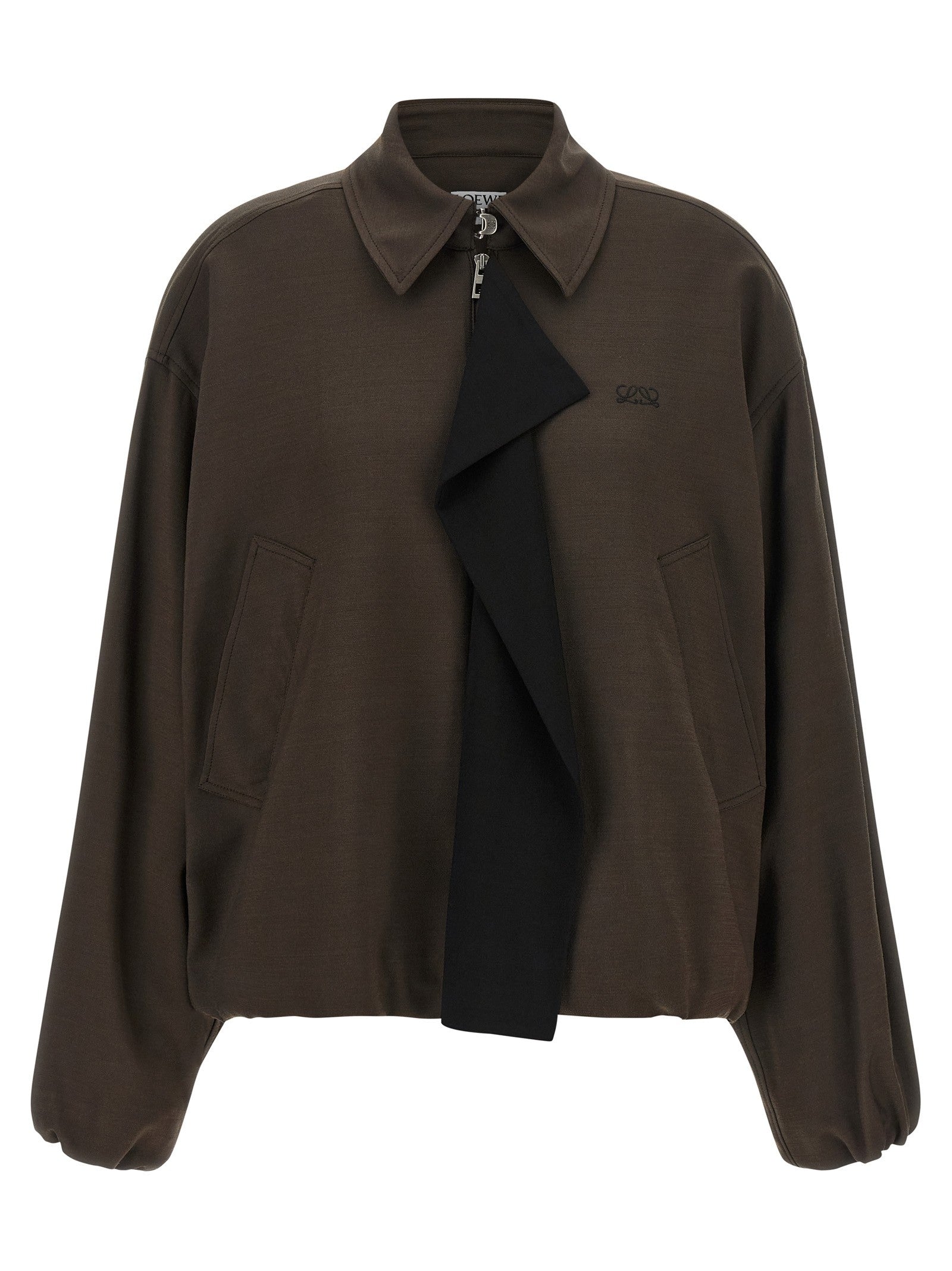 Loewe Viscose and Wool Jacket Brown