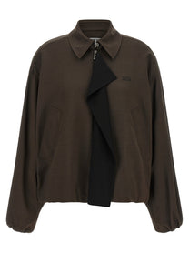 Loewe Viscose and Wool Jacket Brown