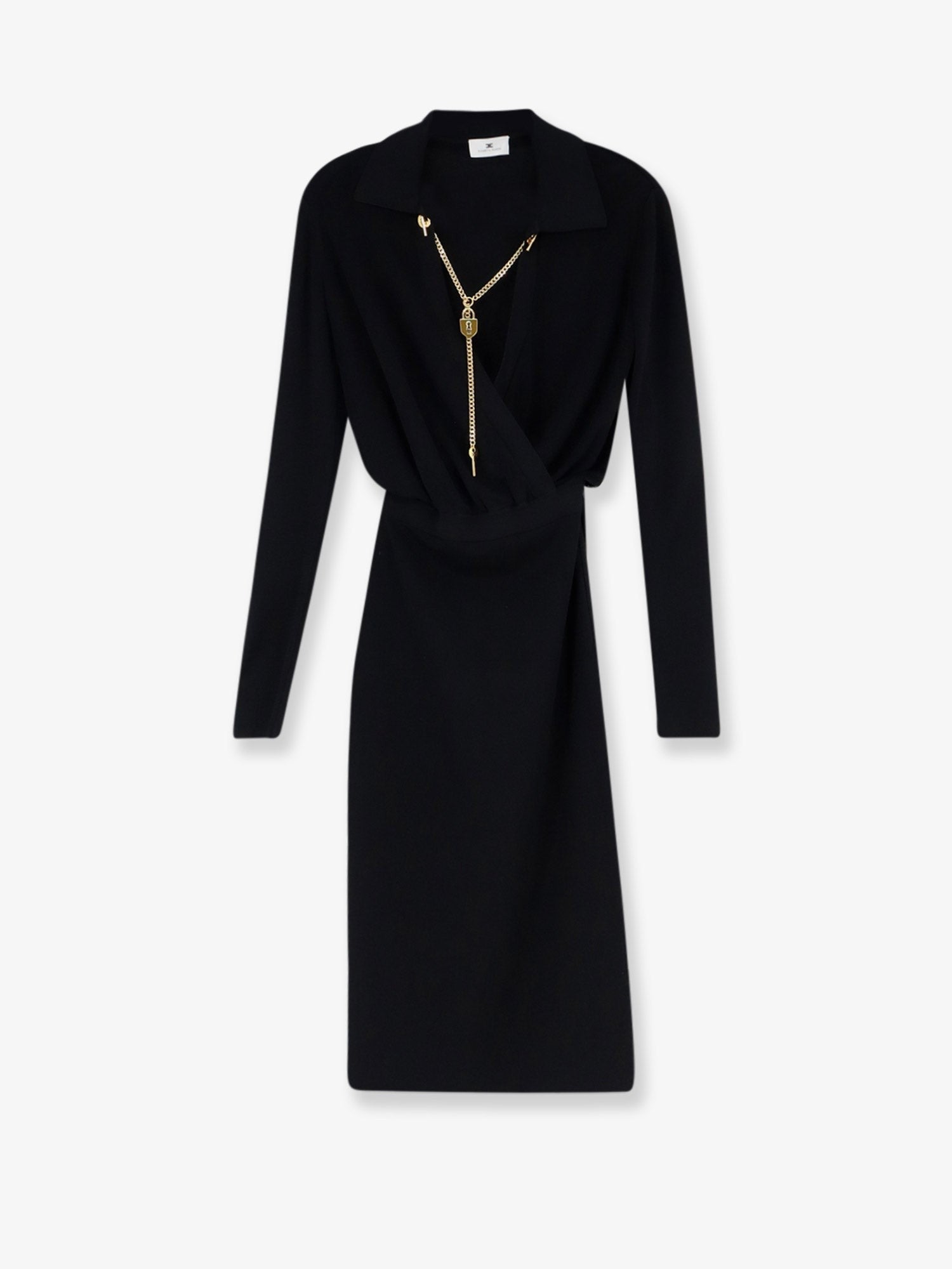 Elisabetta Franchi Women's Viscose Blend Midi Dress Black