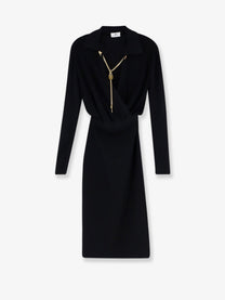 Elisabetta Franchi Women's Viscose Blend Midi Dress Black