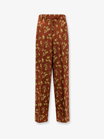 Dries Van Noten Women's Viscose Blend Trousers Brown