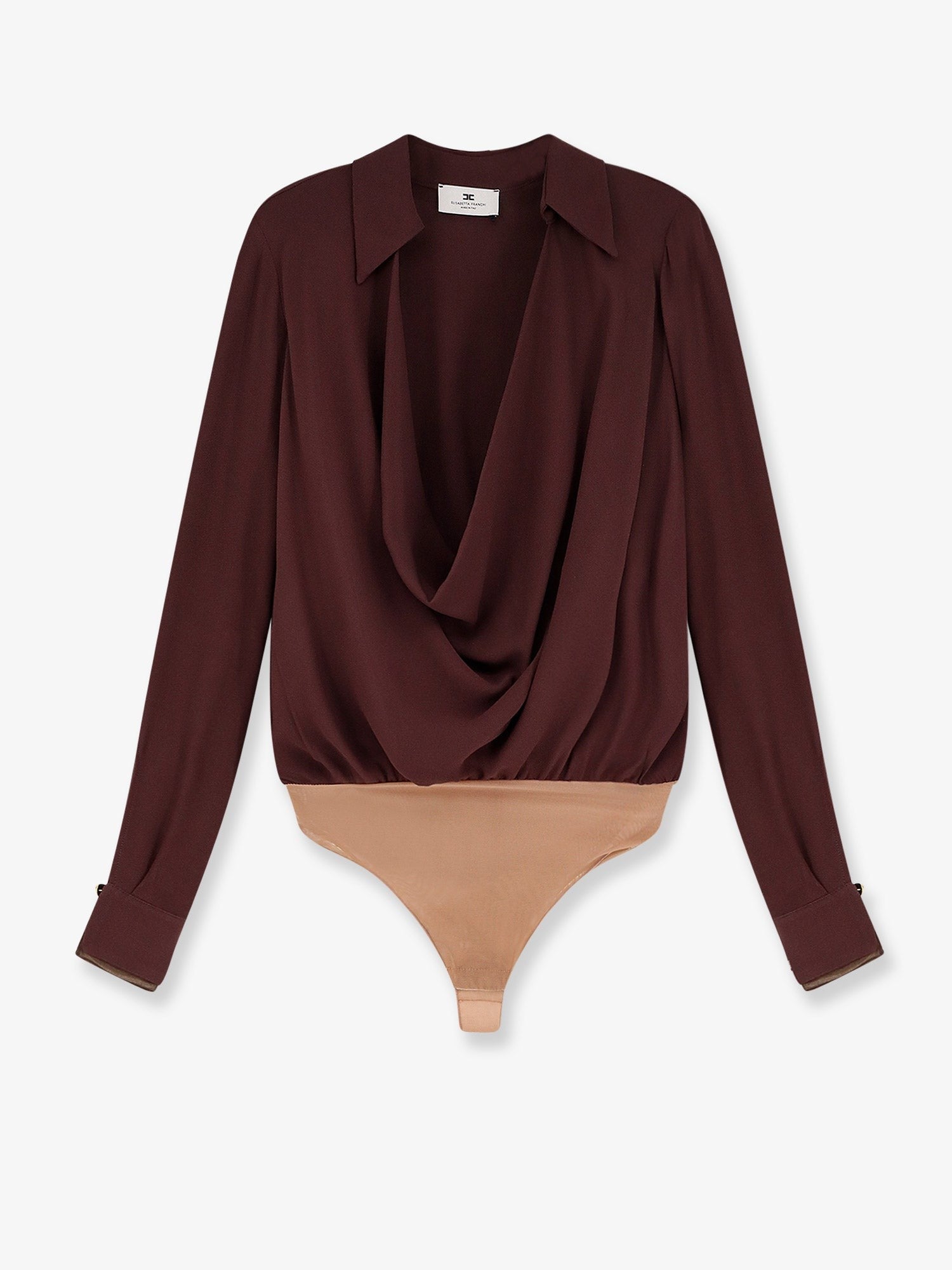 Elisabetta Franchi Women's Viscose Body Shirt Brown Elisabetta Franchi