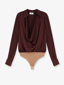 Elisabetta Franchi Women's Viscose Body Shirt Brown