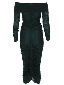 self-portrait Women's Viscose Gathered Midi Dress Green