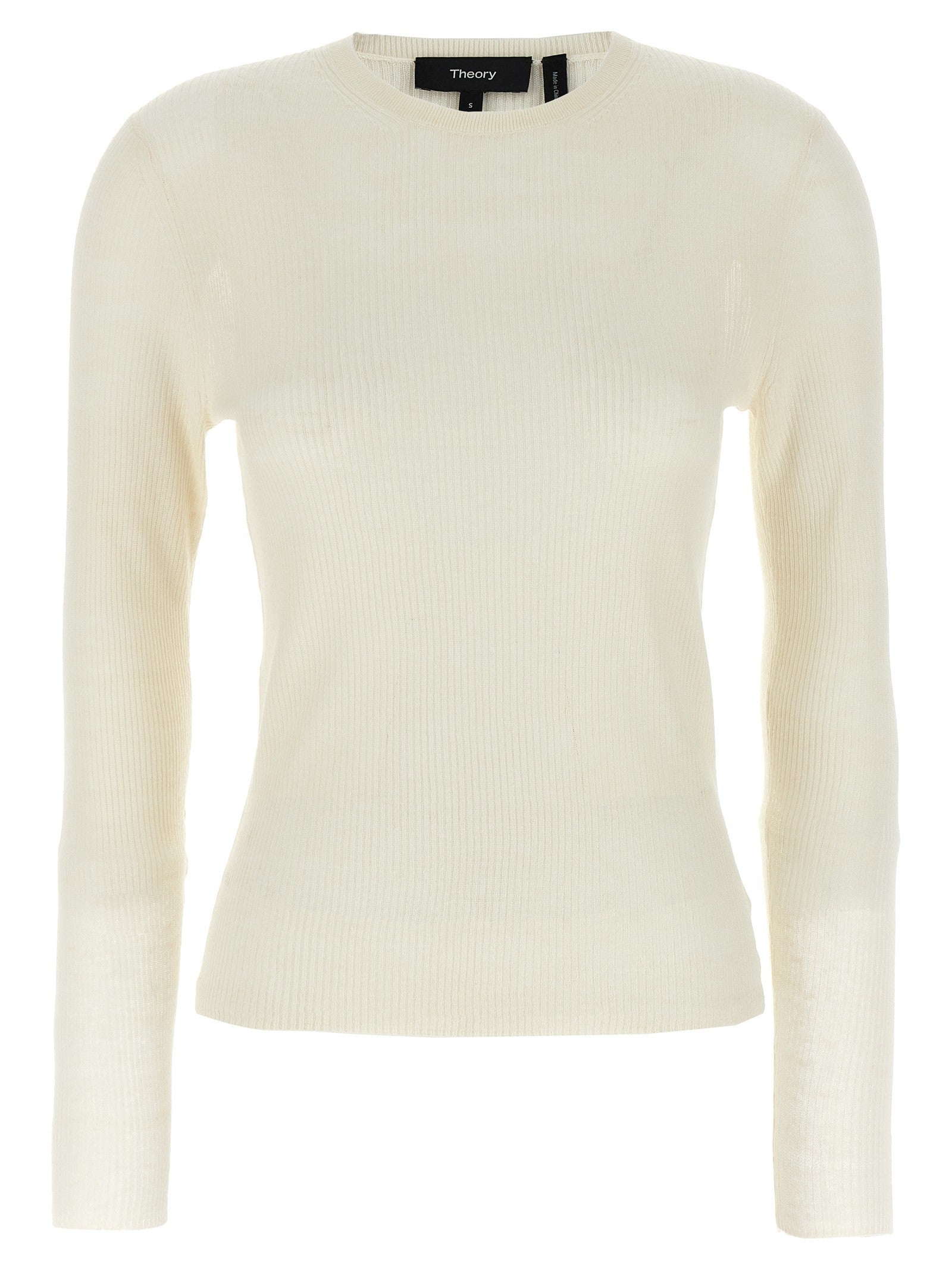 Theory Viscose Linen Sweater White