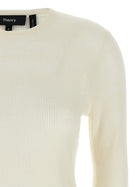 Theory Viscose Linen Sweater White, view 3