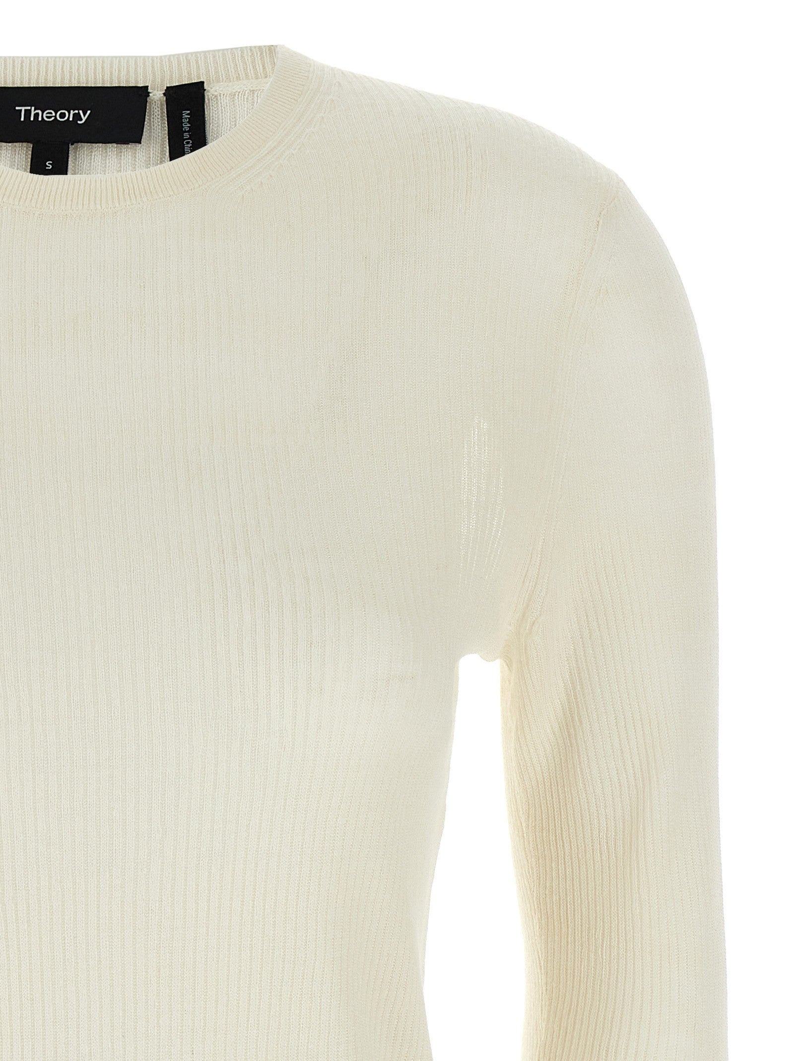 Theory Viscose Linen Sweater White
