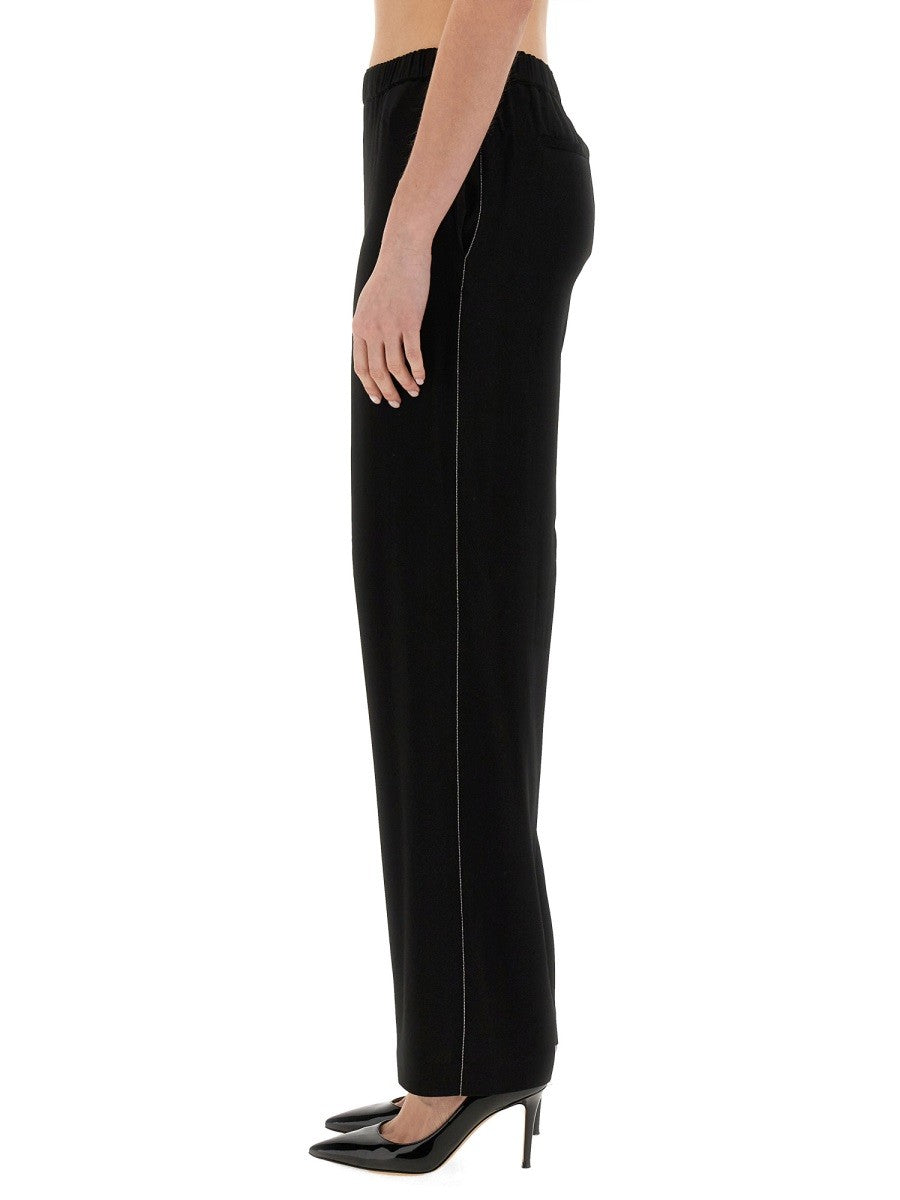 Fabiana Filippi Women's Viscose Pants Black Fabiana Filippi