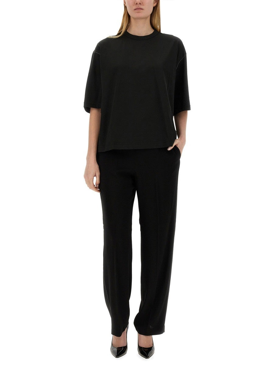 Fabiana Filippi Women's Viscose Pants Black Fabiana Filippi