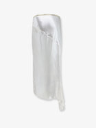 Celine Women's Viscose Satin Midi Skirt White, view 2