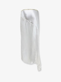 Celine Women's Viscose Satin Midi Skirt White