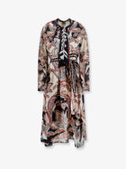 FARM Rio Women's Viscose Tapestry Dream Long Sleeve Midi Dress White