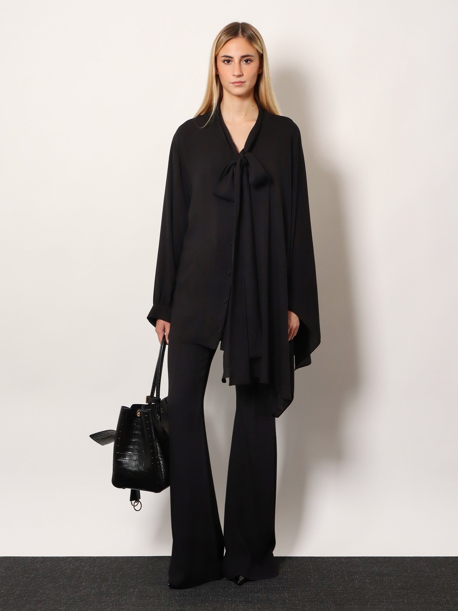 Balenciaga Women's Viscose Trousers Black