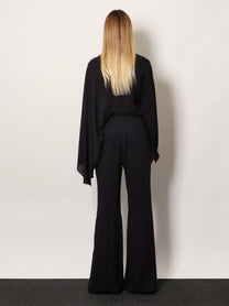 Balenciaga Women's Viscose Trousers Black