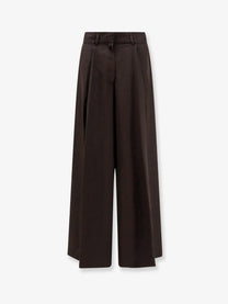 Dries Van Noten Women's Viscose Trousers Brown
