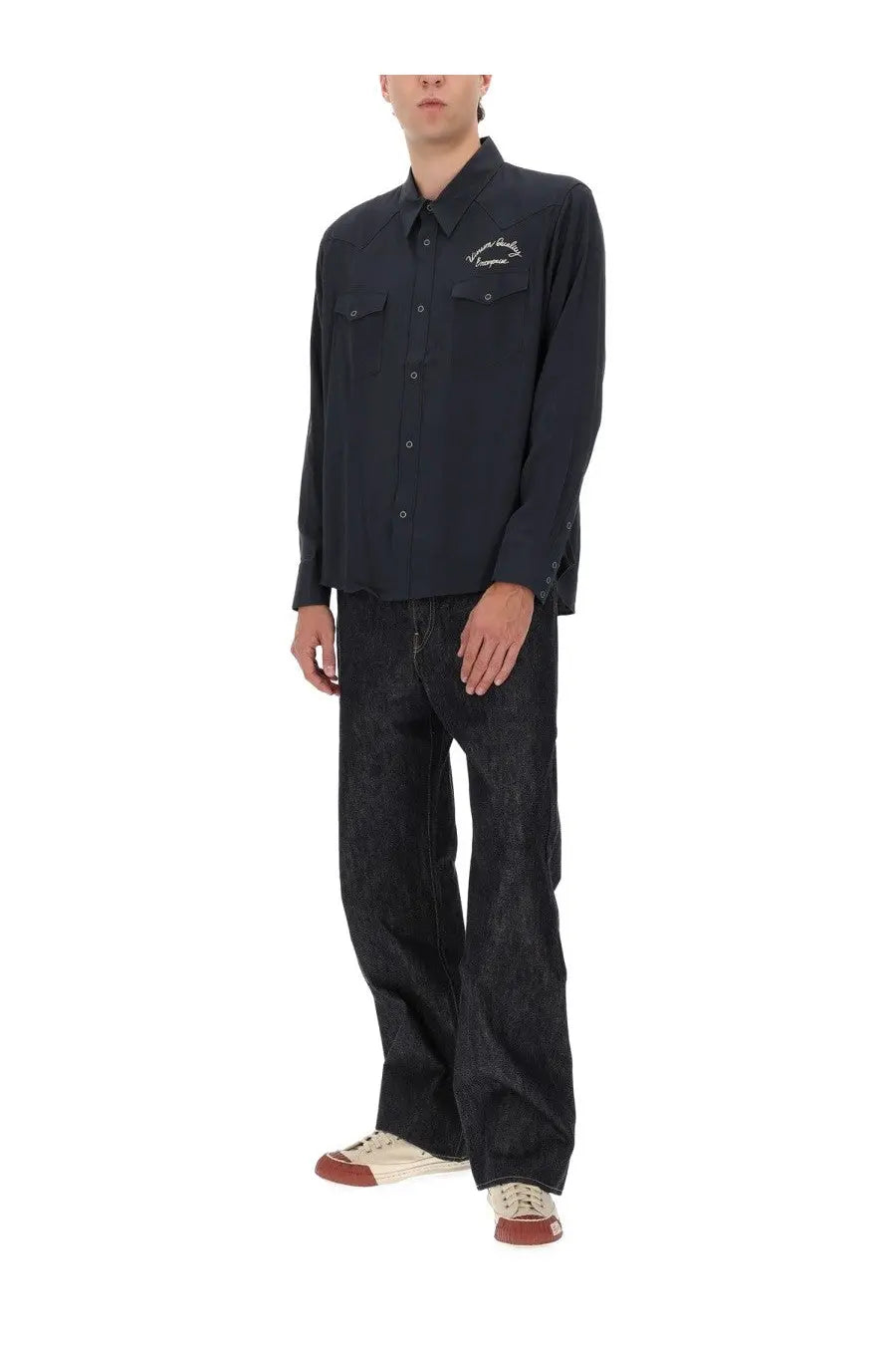 Visvim Men's Four Corners Shirt Black, view 2