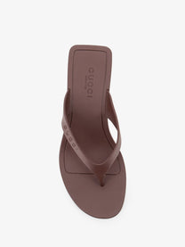 Gucci Women's Vittoria Rubber Flip Flops Sandals Brown