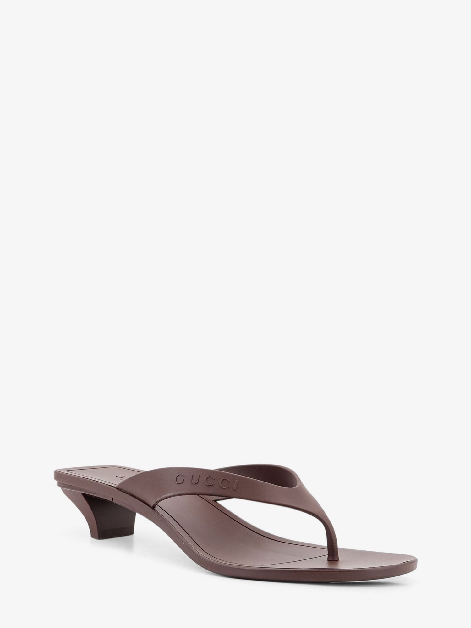 Gucci Women's Vittoria Rubber Flip Flops Sandals Brown