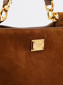 Dolce &amp; Gabbana Women's Vittoria Suede Crossbody Bag Beige