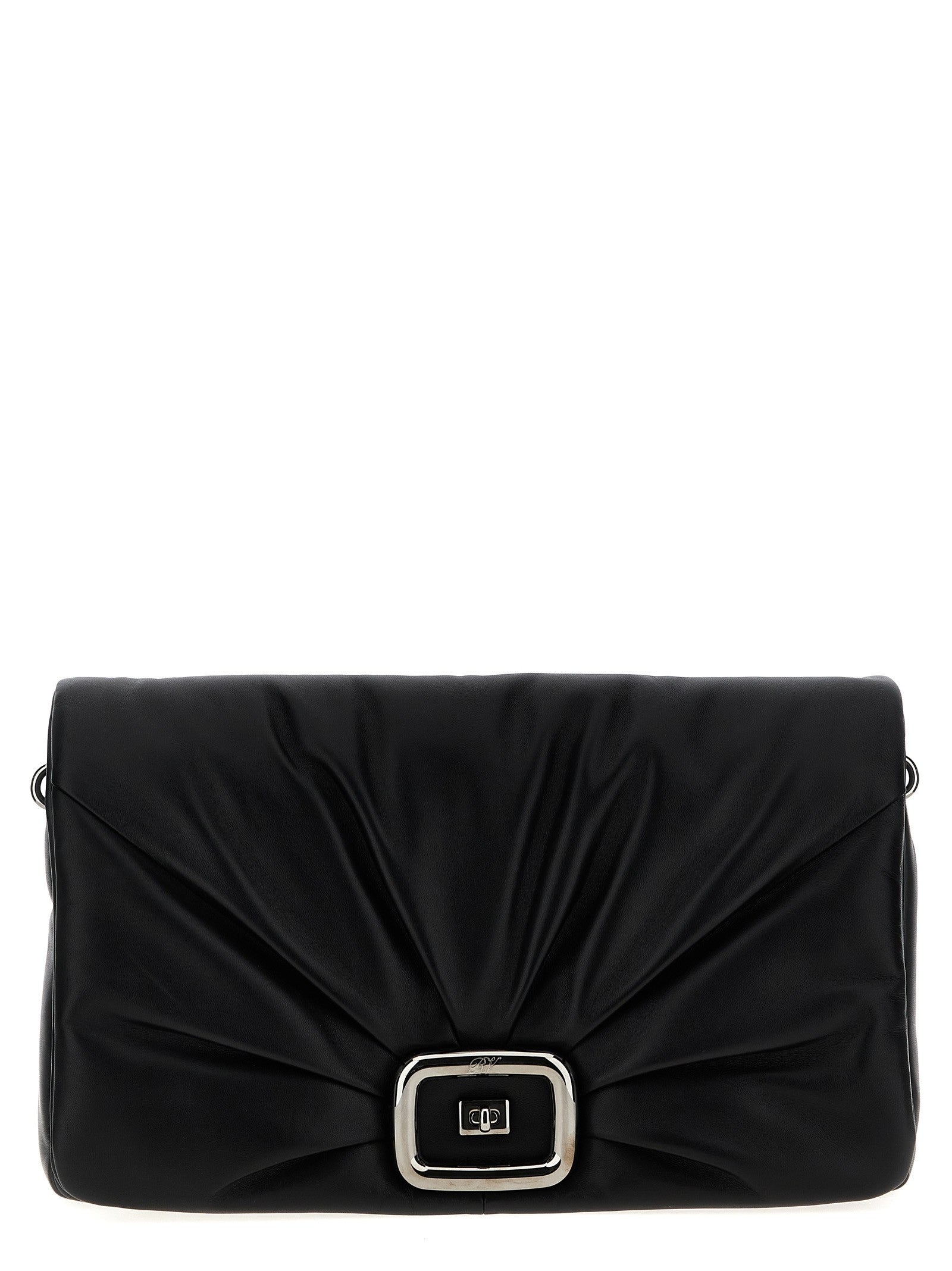 Roger Vivier Viv Choc Large Shoulder Bag Black