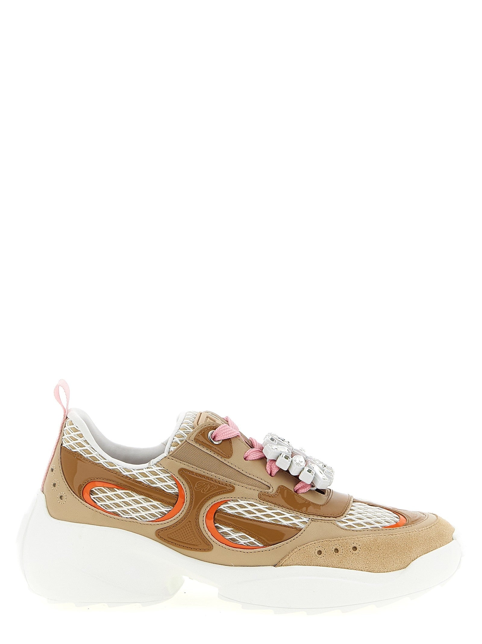 Roger Vivier Viv on the Run Sneakers Beige
