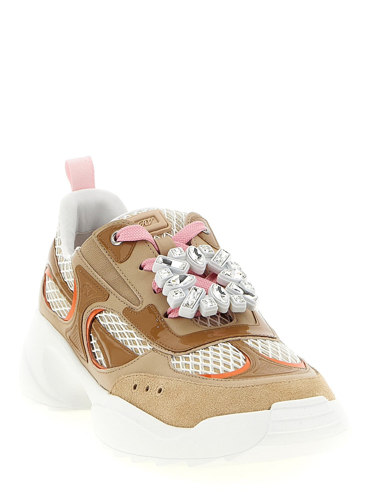 Roger Vivier Viv on the Run Sneakers Beige