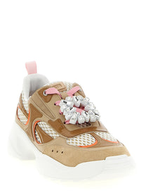 Roger Vivier Viv on the Run Sneakers Beige
