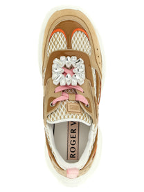 Roger Vivier Viv on the Run Sneakers Beige