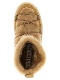 Roger Vivier Viv up Ankle Boots Beige