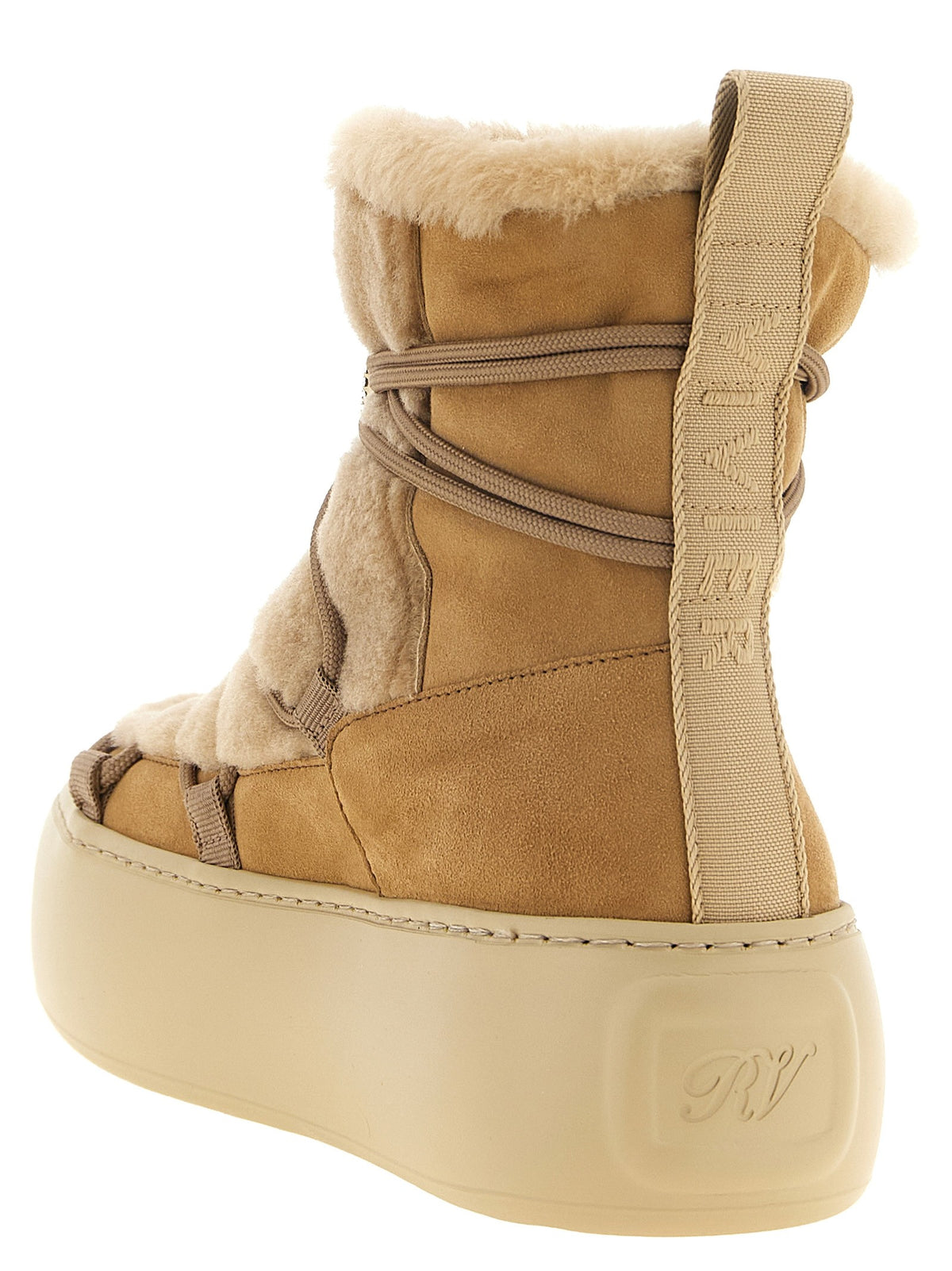 Roger Vivier Viv up Ankle Boots Beige