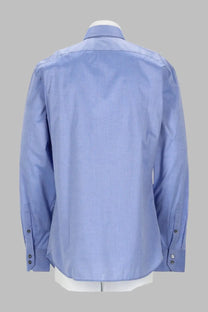 Vivienne westwood men’s camicia ghost blue light blue long sleeve dress shirt with subtle texture and buttoned cuffs