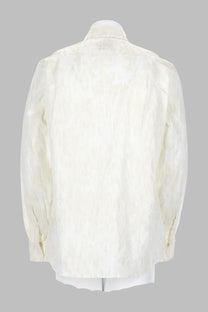 Vivienne westwood men’s white camicia krall due bottoni linen shirt with subtle textured weave and classic collar
