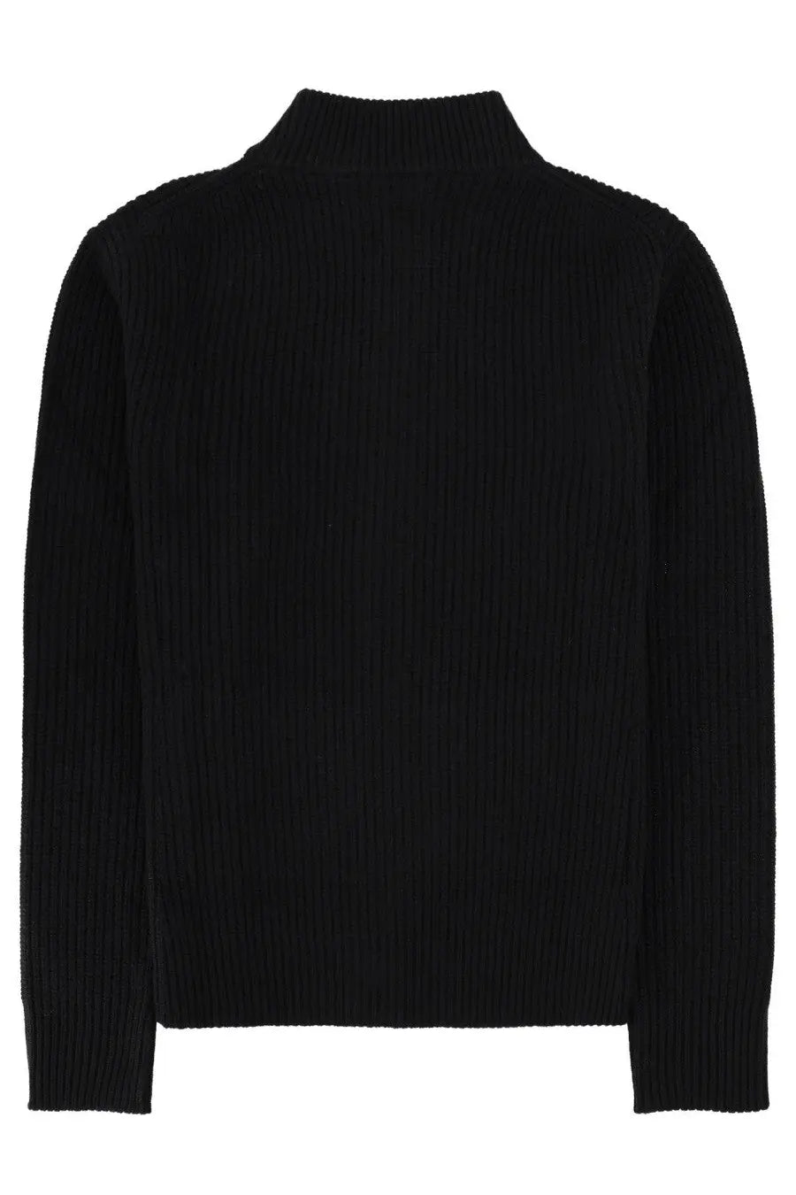 Vivienne Westwood men’s black ribbed knit turtleneck sweater made from fisherman jersey material