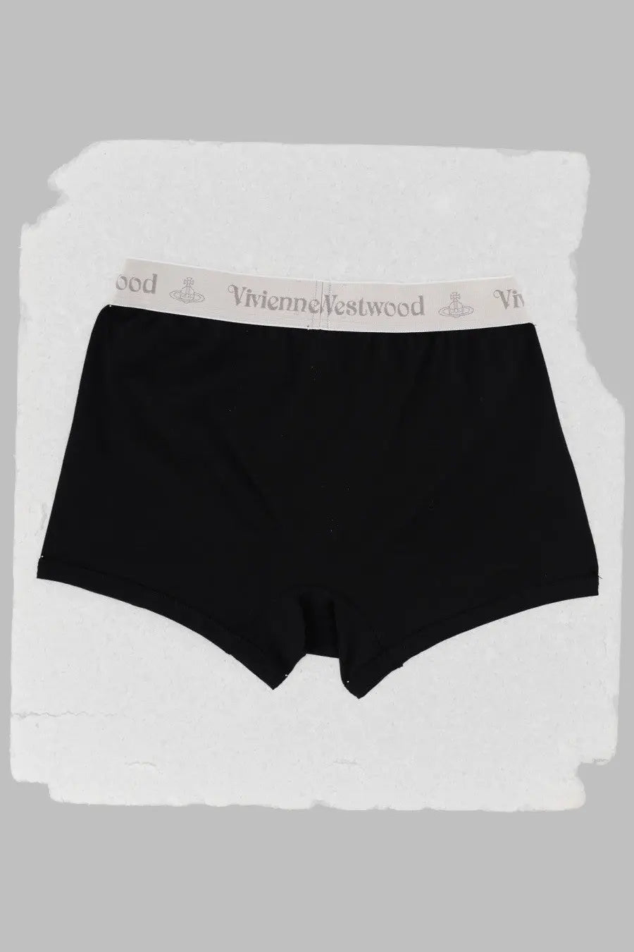 Vivienne westwood men’s set da due black boxer briefs in cotton with gray waistband featuring logo text