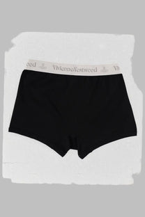 Vivienne westwood men’s set da due black boxer briefs in cotton with gray waistband featuring logo text