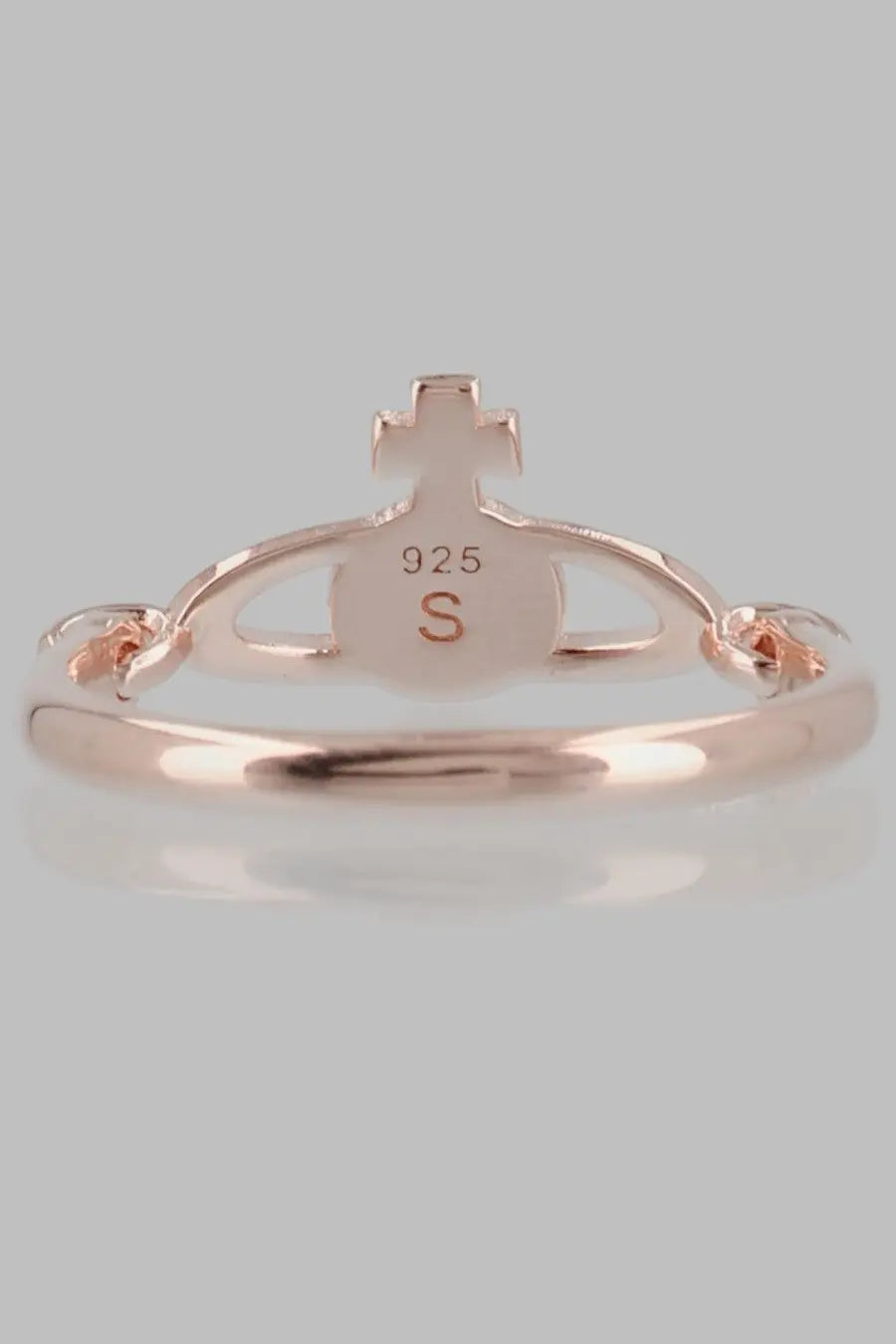 Vivienne Westwood women’s anello vendome gold rose gold ring with cross and 925 s engraving on central plaque