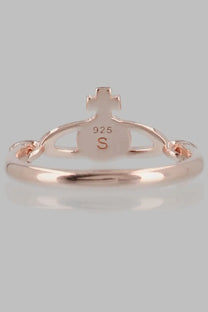 Vivienne Westwood women’s anello vendome gold rose gold ring with cross and 925 s engraving on central plaque