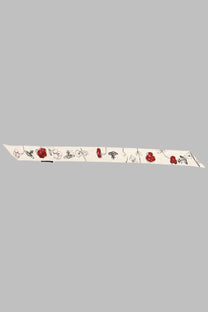 Vivienne Westwood women’s beandeau silk scarf in white with delicate red and black floral motifs