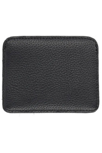 Vivienne Westwood women’s card holder half moon black in black pebbled leather with neat edge stitching