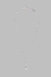 Vivienne westwood women’s silver chain necklace with small sparkling orbital pendant in classic design