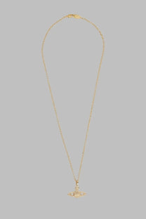 Vivienne Westwood women’s gold necklace with delicate chain and iconic orb pendant featuring sparkling stones