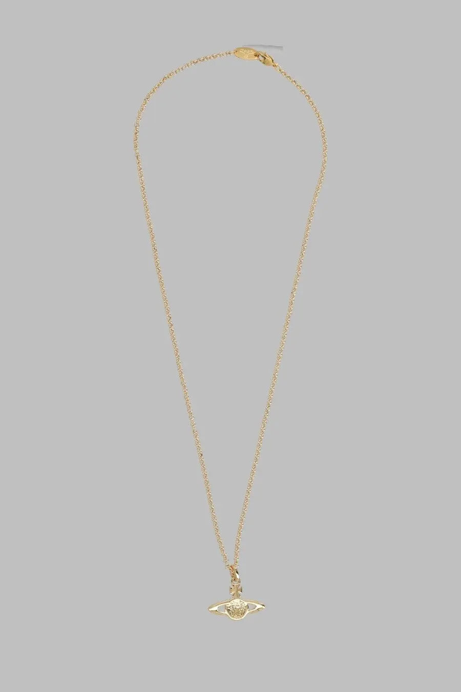 Vivienne westwood women’s gold-toned chain necklace with small wing-shaped pendant featuring engraved center