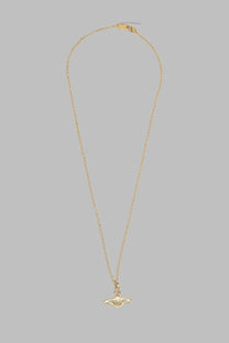 Vivienne westwood women’s gold-toned chain necklace with small wing-shaped pendant featuring engraved center