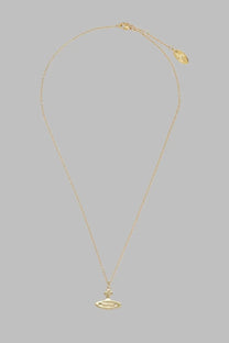 Vivienne westwood women’s gold-toned necklace with classic orb pendant and small leaf charm on delicate chain