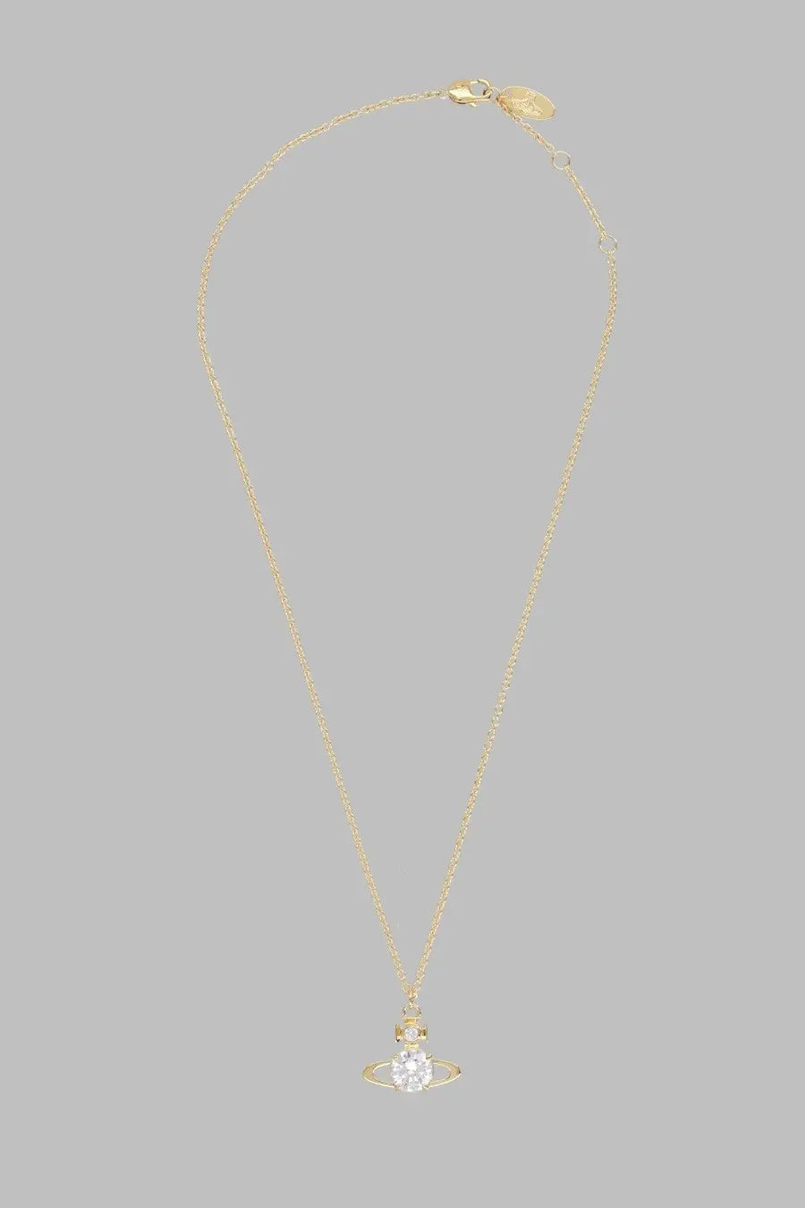 Vivienne westwood women’s collana reina large gold necklace with classic orb pendant featuring clear faceted crystal