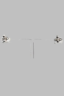 Vivienne Westwood women’s Orecchini Olga silver stud earrings with small clear gemstone in delicate metal frame